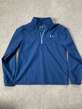 Under Armour Blue Quarter-Zip Pullover Jacket size large